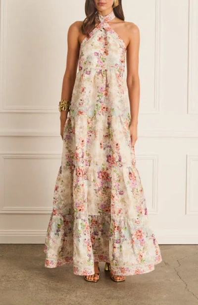 Aqua Blu Dianthus Evelyn Maxi Dress In White