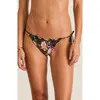 Aqua Blu Lettuce Edge Bri Tie Side Pant Bikini Bottom In Black