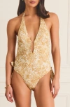 Aqua Blu Luminary Tracey One Piece In Gold