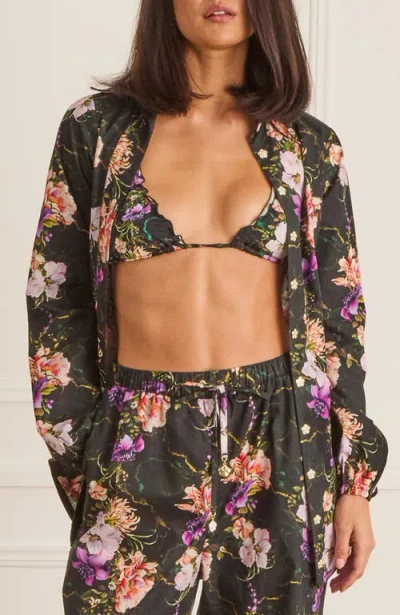 Aqua Blu Relaxed Fit Odilia Beach Shirt In Multi
