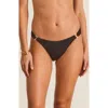 Aqua Blu Ring Front Alexis Cheeky Pant Bikini Bottom In Black