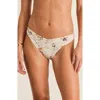 Aqua Blu Ruched Front Zoe Cheeky Pant Bikini Bottom In White