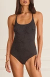 Aqua Blu Scoop Neck Isabella One Piece In Black