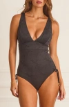 Aqua Blu V-neck Dd/e Cup Jacqueline One Piece In Gray