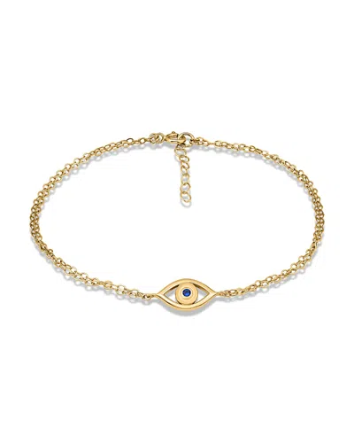 Aqua Blue Pave Evil Eye Ankle Bracelet - Exclusive