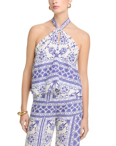 Aqua Boarder Halter Top - Exclusive In Blue