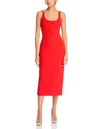 Aqua Bodycon Tank Midi Dress - Exclusive In Red