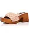 Aqua Boho Womens Woven Faux Leather Platform Sandals In Multi