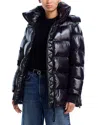 Aqua Bond Mid Length Oversized Puffer Coat - Exclusive In Black