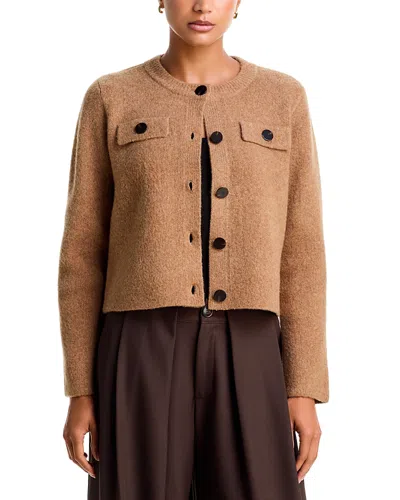 Aqua Boucle Cardigan - Exclusive In Camel