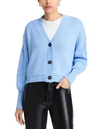Aqua Boxy Long Sleeve Cardigan - Exclusive In Azure