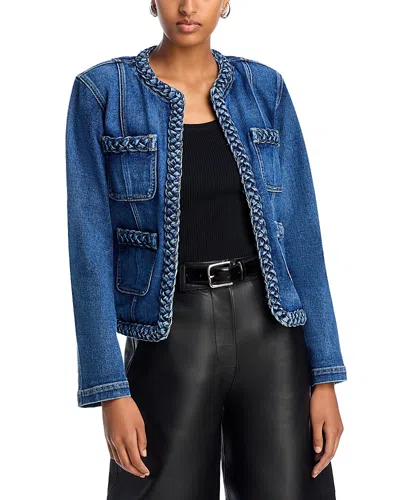 Aqua Braided Denim Jacket - Exclusive In Dark Wash