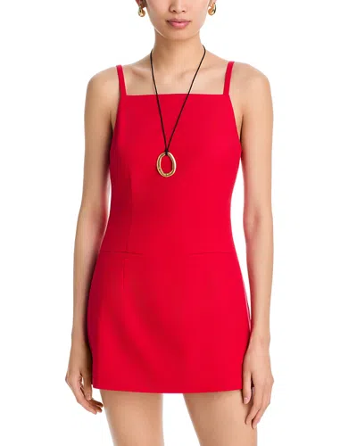 Aqua Britt Linen Blend Dress - Exclusive In Red