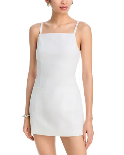 Aqua Britt Linen Blend Dress - Exclusive In White