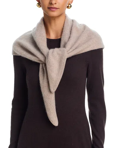 Aqua Brushed Cashmere Triangle Wrap - Exclusive In Brown