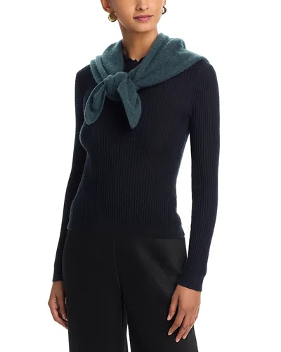 Aqua Brushed Cashmere Triangle Wrap - Exclusive In Green