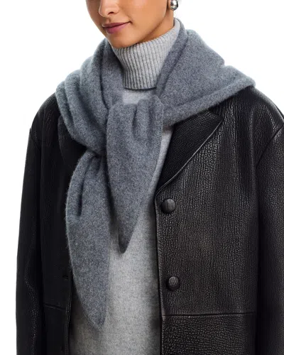 Aqua Brushed Cashmere Triangle Wrap - Exclusive In Gray