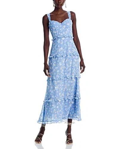Aqua Bustier Ruffled Maxi Dress - 100% Exclusive In Blue Multi