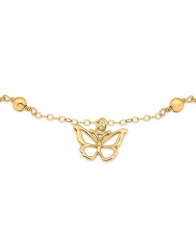 Aqua Butterfly Ankle Bracelet In Gold