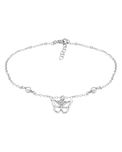 Aqua Butterfly Ankle Bracelet In Metallic