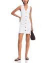 Aqua Button Down Mini Dress - Exclusive In White
