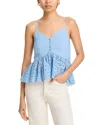 Aqua Button Front Cami Top - Exclusive In Sky Blue