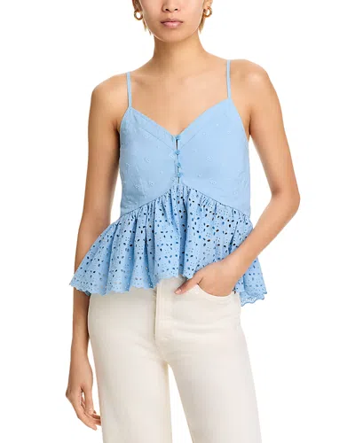 Aqua Button Front Cami Top - Exclusive In Sky Blue