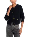 Aqua Button Front Cardigan - Exclusive In Black