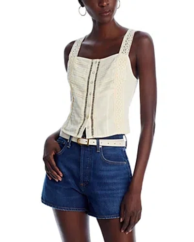 Aqua Button Front Sleeveless Top - 100% Exclusive In White