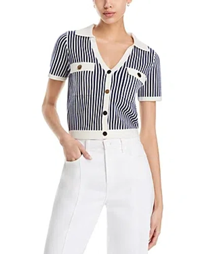 Aqua Button Up Polo Shirt - 100% Exclusive In Navy/white