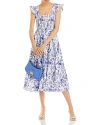 Aqua Calypso Tiered Smocked Dress - Exclusive In Navy Toile