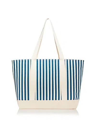 Aqua Canvas Tote Bag - 100% Exclusive In Blue/white