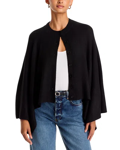 Aqua Cape Sleeve Crewneck Cardigan - Exclusive In Black
