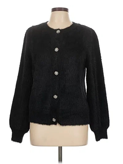 Aqua Cardigan Sweater In Black