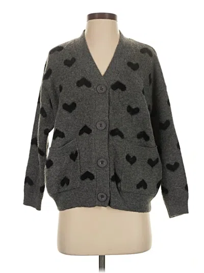 Pre-owned Aqua Cardigan Sweater In Gray