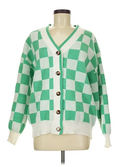 Pre-owned Aqua Cardigan Sweater In Green