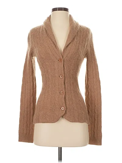 Pre-owned Aqua Cardigan Sweater In Tan