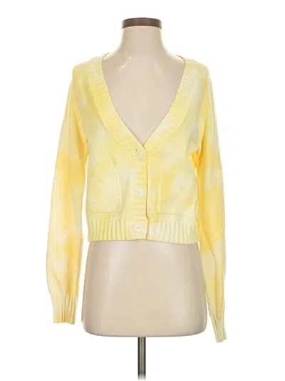 Pre-owned Aqua Cardigan Sweater In Yellow