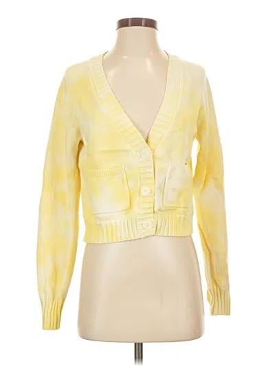 Pre-owned Aqua Cardigan Sweater In Yellow