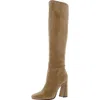 Aqua Carie Womens Square Toe Leather Over-the-knee Boots In Brown