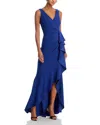 Aqua Cascade Ruffle Gown - Exclusive In Indigo