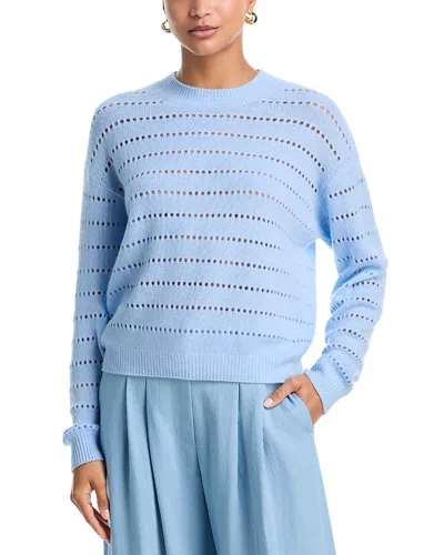 Aqua Cashmere 100% Cashmere Crewneck Sweater - Exclusive In Blue