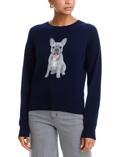 Aqua Cashmere 100% Cashmere Crewneck Sweater - Exclusive In Blue