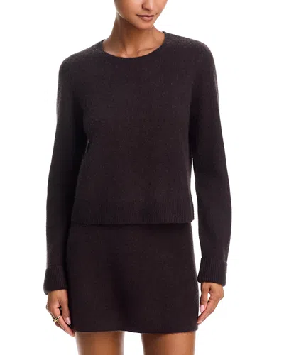 Aqua Cashmere 100% Cashmere Crewneck Sweater - Exclusive In Brown