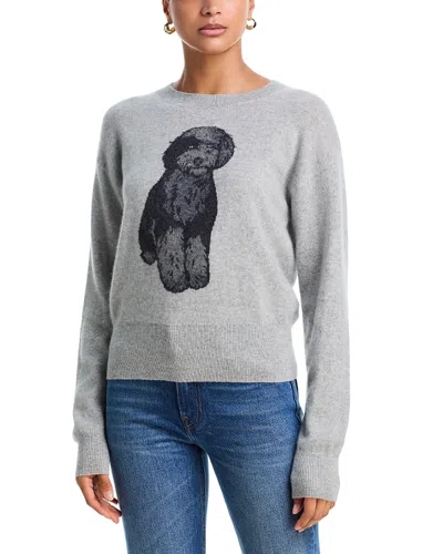 Aqua Cashmere 100% Cashmere Crewneck Sweater - Exclusive In Gray