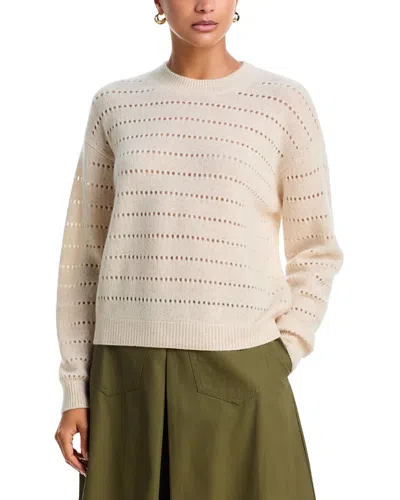 Aqua Cashmere 100% Cashmere Crewneck Sweater - Exclusive In Neutral