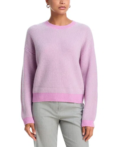 Aqua Cashmere 100% Cashmere Crewneck Sweater - Exclusive In Pink