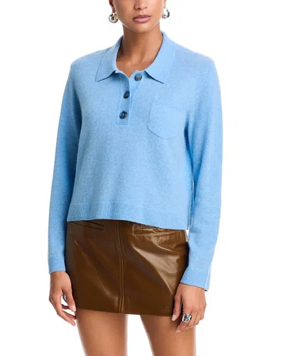 Aqua Cashmere 100% Cashmere Polo Sweater - Exclusive In Blue