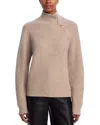 Aqua Cashmere Button Raglan Sleeve Sweater - Exclusive In Nude