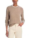 Aqua Cashmere Cable Knit Crewneck Sweater - Exclusive In Nude